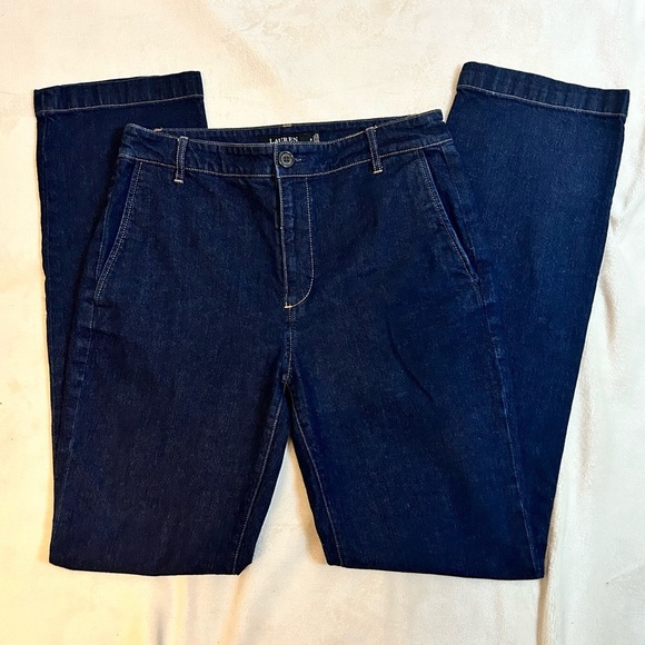 LRL Ralph Lauren | Straight Leg Mid Rise Dark Jean | Side Seam Pockets | Size 6 - Picture 9 of 9